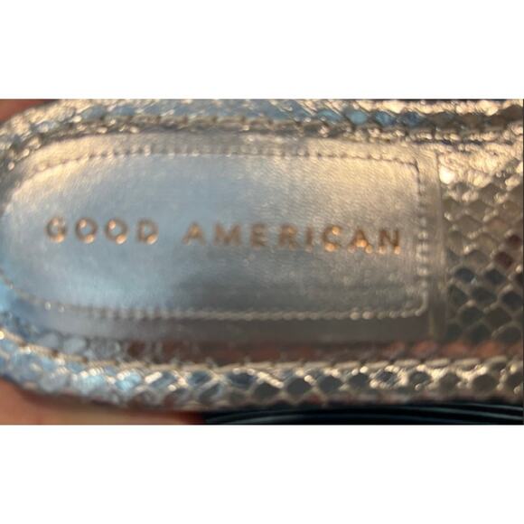 Good American Women's Silver Snake Print Slide Sz 6.5 - Picture 6 of 8